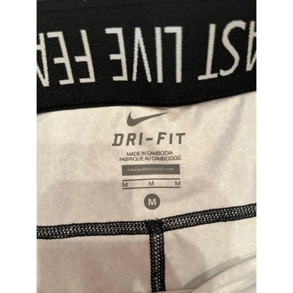 Nike Dri-FIT Run Fast Live Fearless Leggings Black White Animal Print Sz Medium - Picture 7 of 10